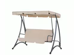 Beliani 3-istuttava Puutarhakeinu Hiekanruskea TEMPLE -Ulkokalusteet myymälä undef src sa picid 418873 type whitesh image