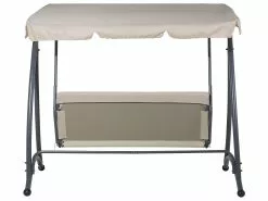 Beliani 3-istuttava Puutarhakeinu Hiekanruskea TEMPLE -Ulkokalusteet myymälä undef src sa picid 419154 type whitesh image