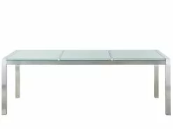 Beliani Puutarhapöytä 3-osainen Lasitaso Kirkas GROSSETO Useita Kokoja -Ulkokalusteet myymälä undef src sa picid 674122 type whitesh image