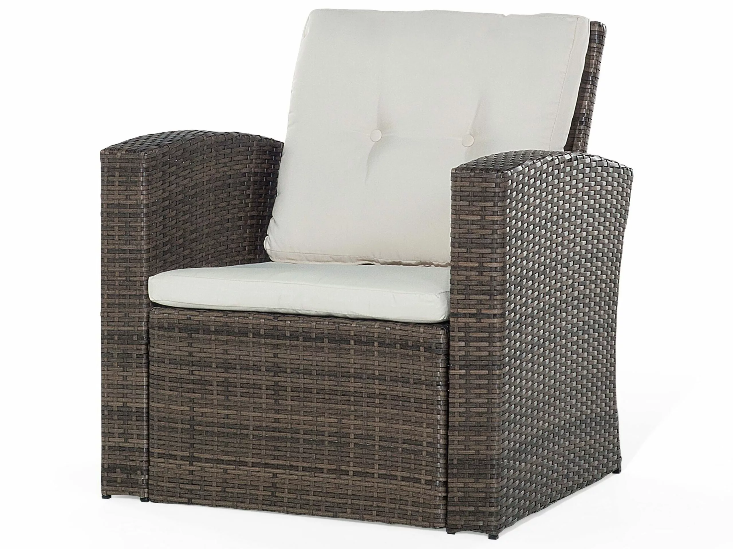 Beliani Ruskea 4-istuttava PE-rottinkinen Ulkosohvaryhmä LUCA - Image 3