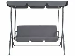 Beliani 3-istuttava Puutarhakeinu Teräs Tummanharmaa CHAPLIN -Ulkokalusteet myymälä undef src sa picid 683631 type whitesh image