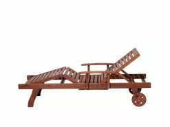 Beliani Puinen Aurinkotuoli Ruskeanharmaalla Pehmusteella TOSCANA -Ulkokalusteet myymälä undef src sa picid 695681 type whitesh image