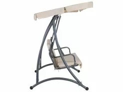 Beliani 3-istuttava Puutarhakeinu Hiekanruskea TEMPLE -Ulkokalusteet myymälä undef src sa picid 698668 type whitesh image