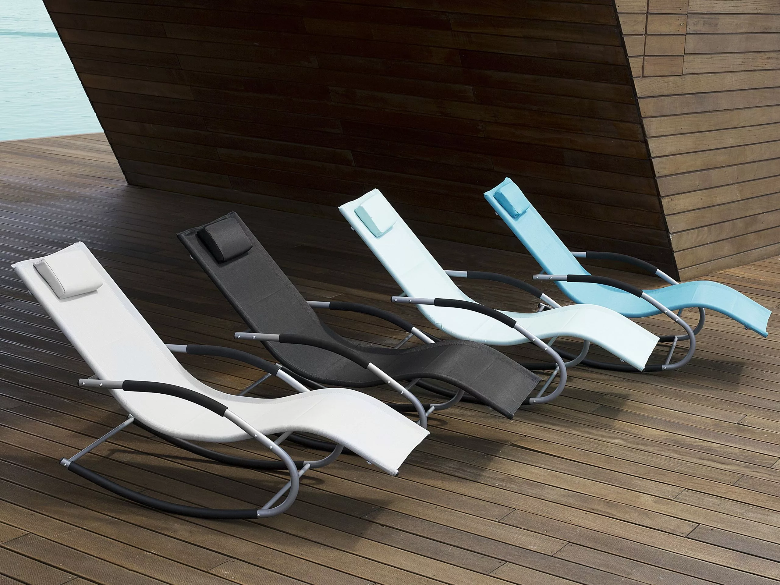 Beliani Musta Aurinkotuoli CARANO - Image 3