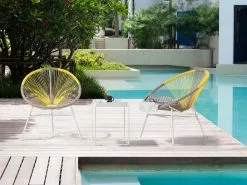 Beliani Narutuoli Polyrottinki Ruskeanharmaa/keltainen 2 Kpl ACAPULCO -Ulkokalusteet myymälä undef src sa picid 717820 type color image