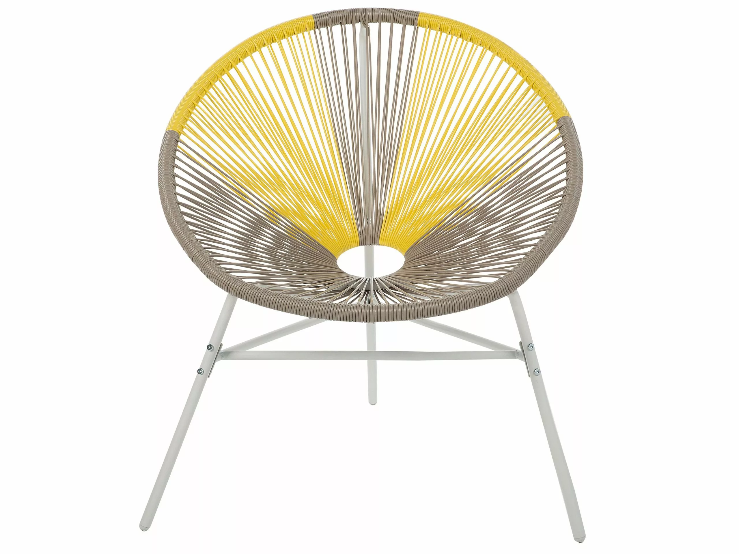 Beliani Narutuoli Polyrottinki Ruskeanharmaa/keltainen ACAPULCO - Image 5