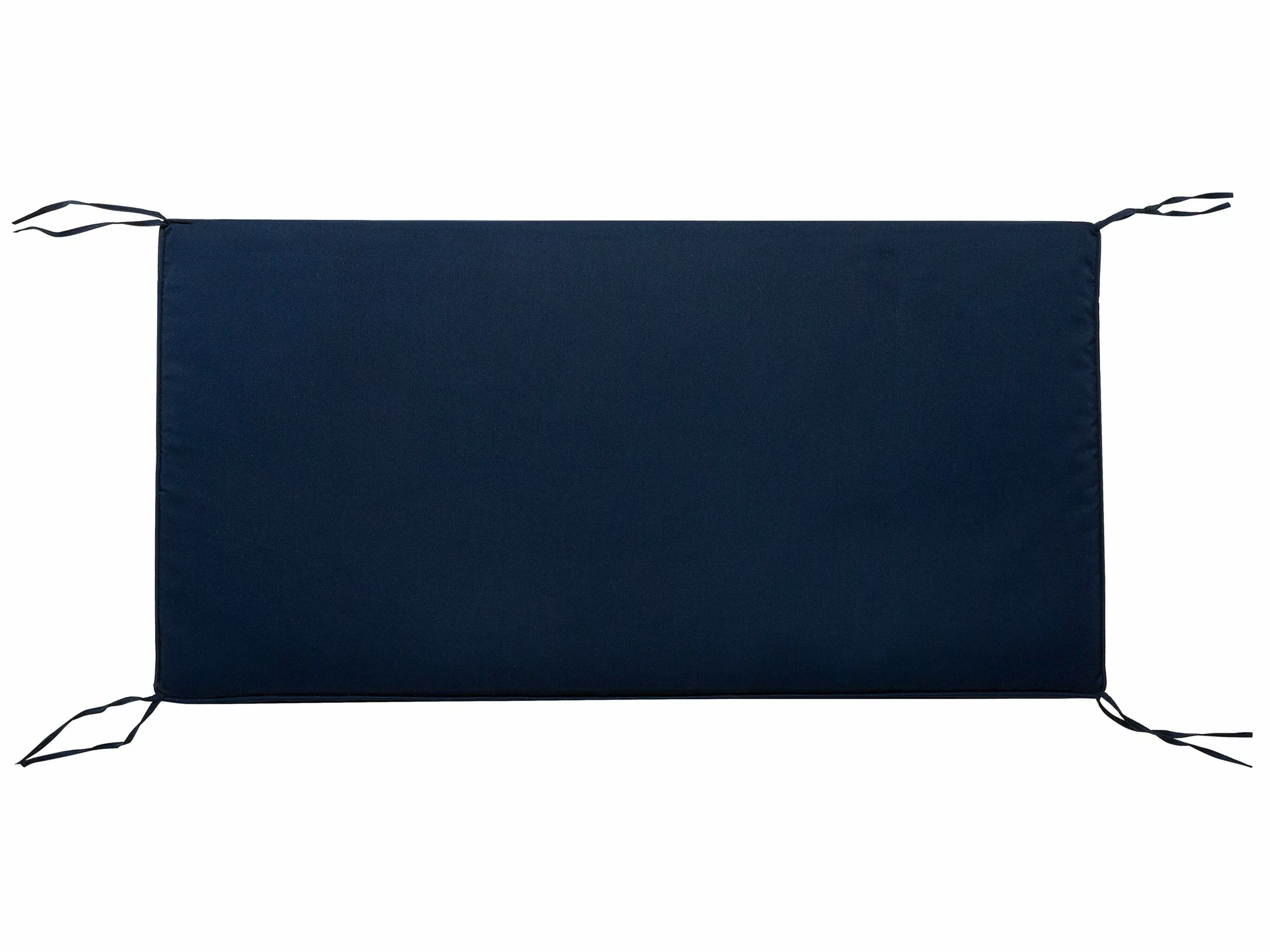 Beliani Puutarhapenkki Valkoinen Sinisellä Istuintyynyllä BALTIC 8 Beliani Puutarhapenkki Valkoinen Sinisellä Istuintyynyllä BALTIC - Image 6