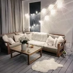 Beliani 4-istuttava Ulkosohvaryhmä Akasiapuu Oikeak. Ruskeanharmaa TIMOR -Ulkokalusteet myymälä undef src sa picid 727438 type whitesh image 2