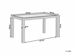 Beliani Puutarhapöytä 140 X 80 Cm Vaaleanharmaa FOSSANO -Ulkokalusteet myymälä undef src sa picid 744815 type whitesh image
