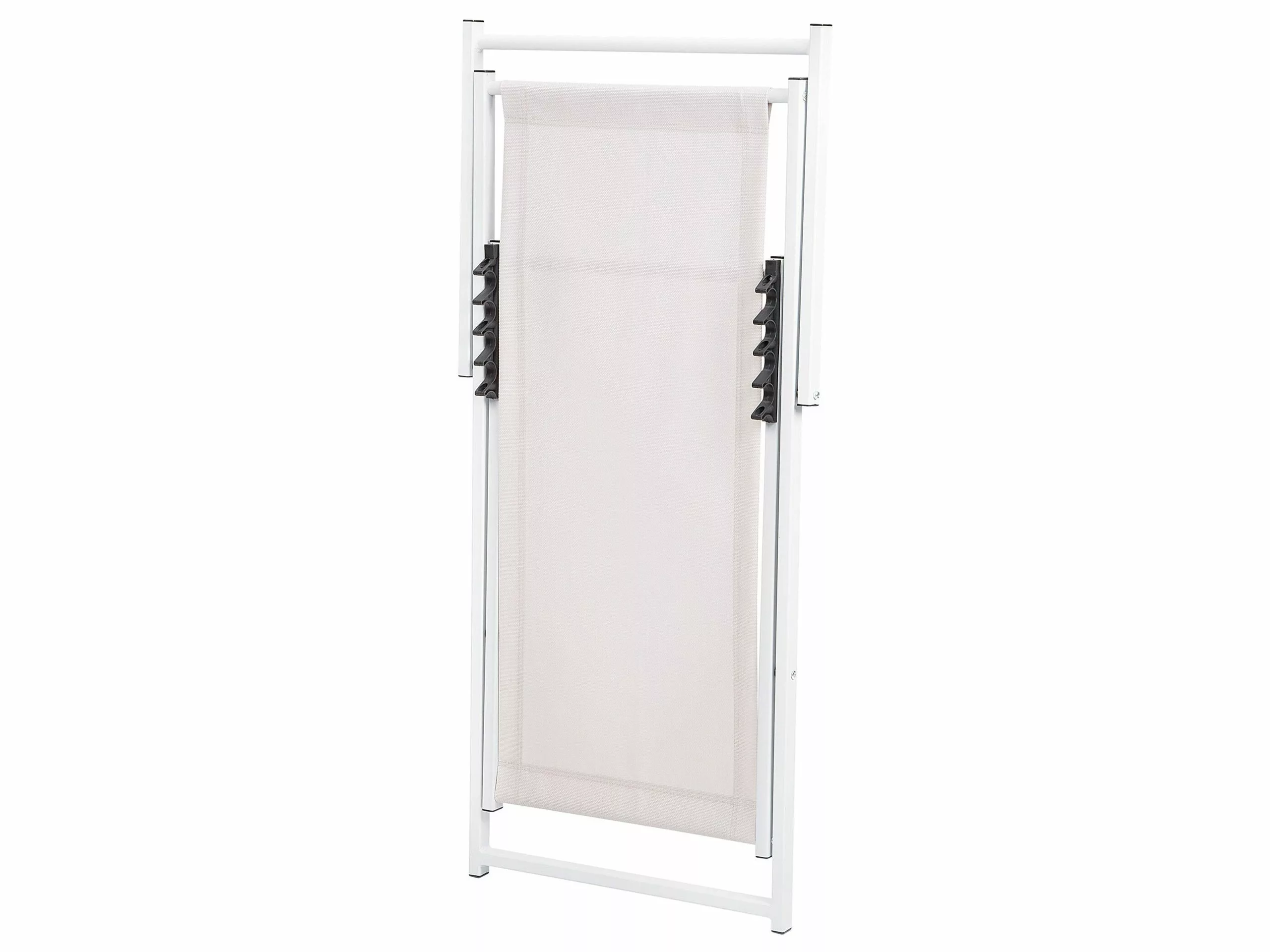 Beliani Valkoinen Aurinkotuoli Luonnonvalkoisella Kankaalla LOCRI - Image 6