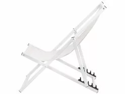 Beliani Valkoinen Aurinkotuoli Luonnonvalkoisella Kankaalla LOCRI -Ulkokalusteet myymälä undef src sa picid 745404 type whitesh image