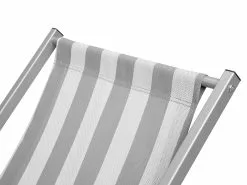 Beliani Harmaa Aurinkotuoli Valkoharmaalla Kankaalla LOCRI -Ulkokalusteet myymälä undef src sa picid 745464 type whitesh image