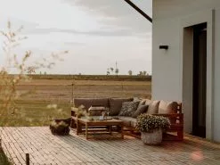 Beliani 4-istuttava Ulkosohvaryhmä Sertifioitu Akasiapuu Oikeak. Ruskeanharmaa TIMOR -Ulkokalusteet myymälä undef src sa picid 750373 type whitesh image