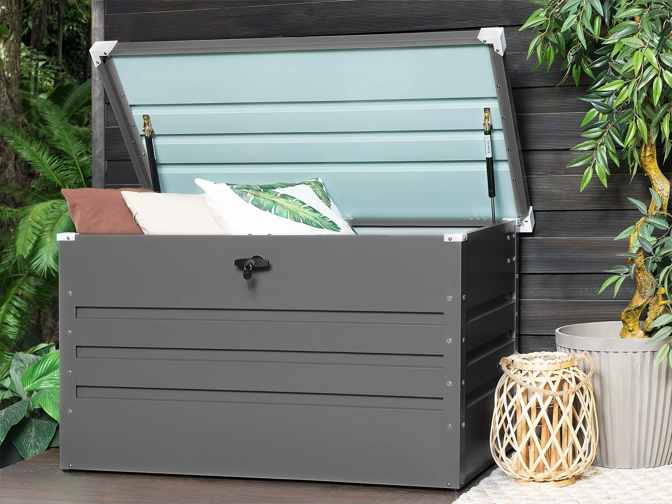 Beliani Pehmustelaatikko Harmaa 132x62 Cm CEBROSA - Image 2