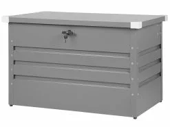 Beliani Harmaa Teräksinen Ulkosäilytyslaatikko 100 X 60 Cm CEBROSA -Ulkokalusteet myymälä undef src sa picid 752645 type whitesh image