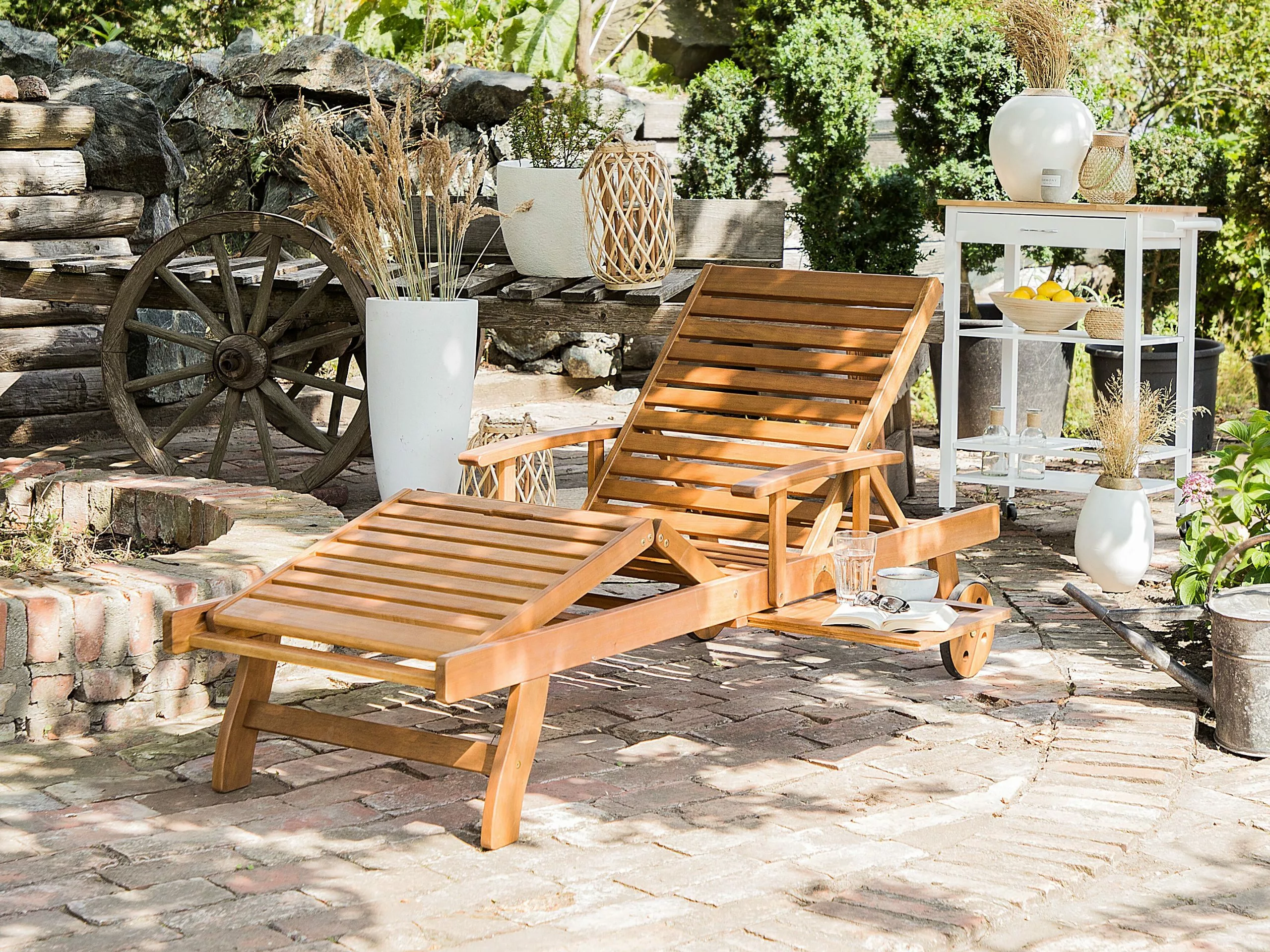 Beliani Aurinkotuoli Akasiapuu Vaalea Puu/luonnonvalkoinen JAVA - Image 5