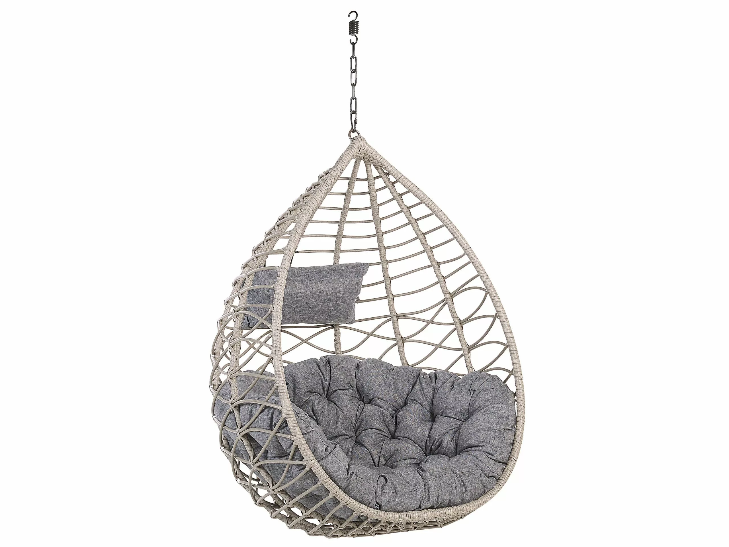 Beliani Riipputuoli Jalustalla Polyrottinki Harmaa ARSITA 12 Beliani Riipputuoli Jalustalla Polyrottinki Harmaa ARSITA - Image 10