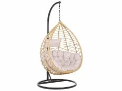 Beliani Riipputuoli Jalustalla Polyrottinki Luonnonväri ARSITA