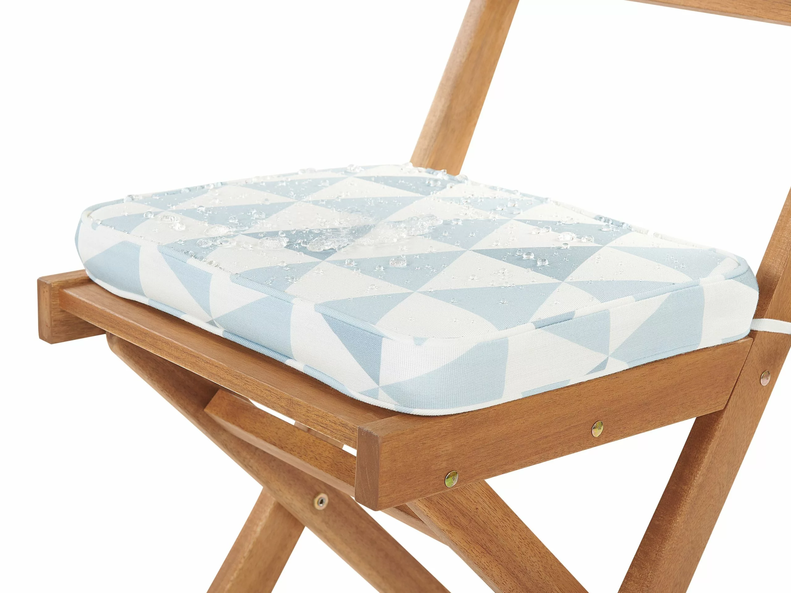 Beliani 2-istuttava Bistrosetti Akasiapuu Vaalea Puu/sininen FIJI - Image 6