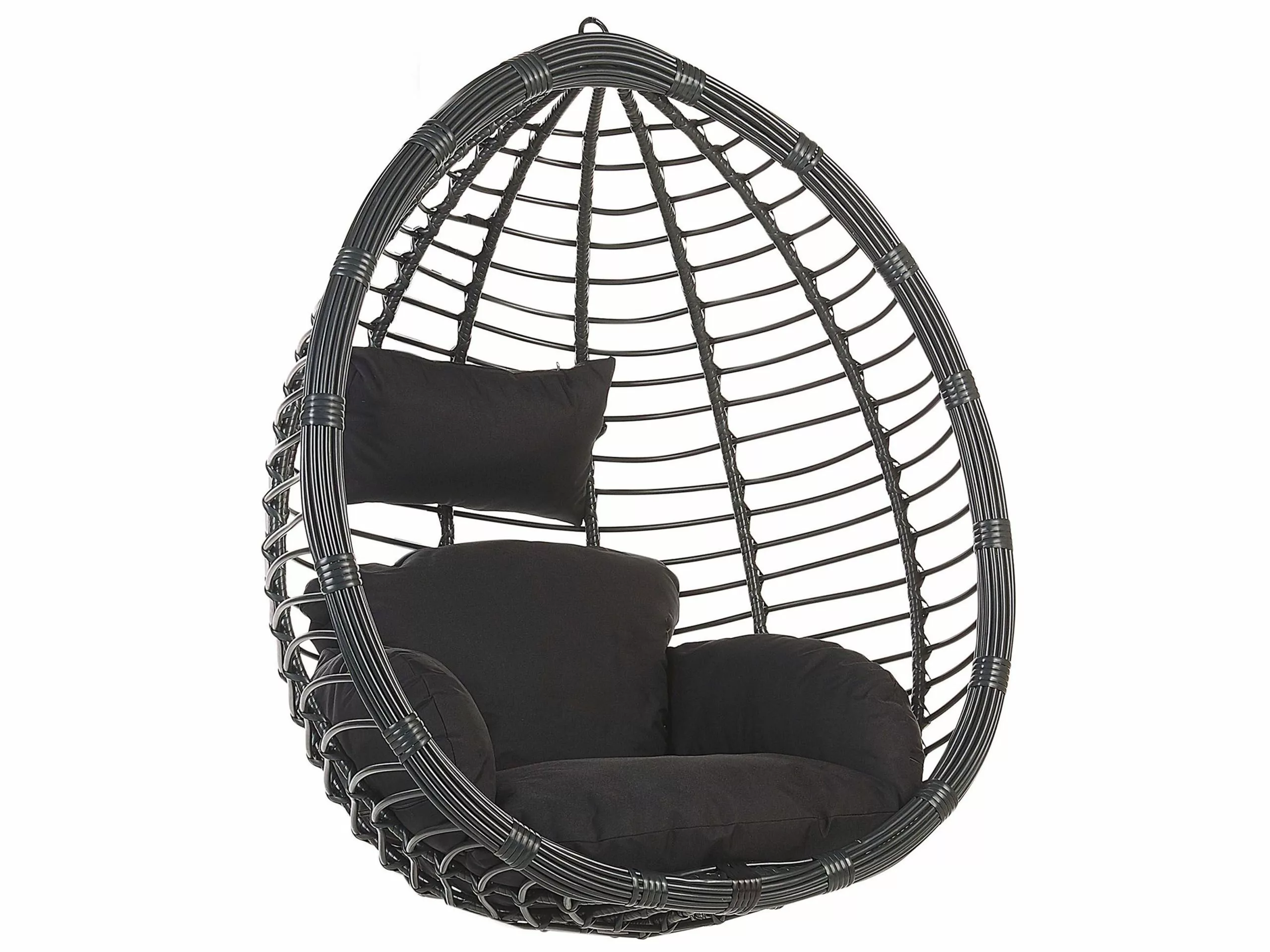 Beliani Riipputuoli Rottinkia Musta TOLLO