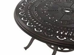 Beliani Puutarhapöytä Alumiini Tummanruskea ⌀ 102 Cm SALENTO -Ulkokalusteet myymälä undef src sa picid 765554 type whitesh image