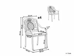 Beliani Puutarhatuolit Tummanruskeat, Alumiinia, 4kpl Setti SALENTO -Ulkokalusteet myymälä undef src sa picid 765568 type whitesh image