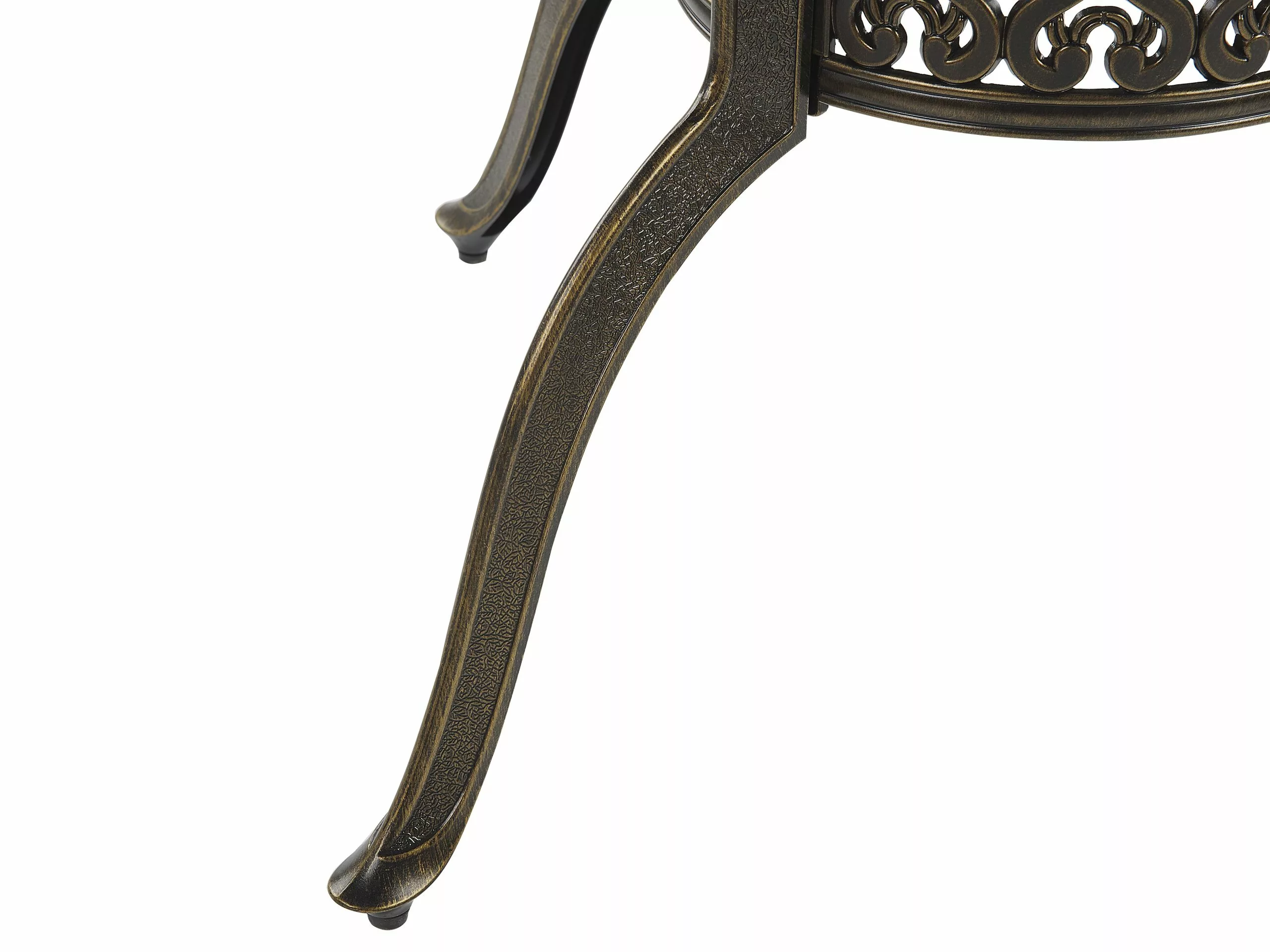 Beliani Puutarhapöytä Alumiini Tummanruskea ⌀ 100 Cm SAPRI - Image 4