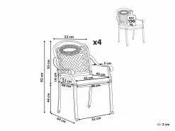 Beliani Puutarhatuoli Setti, 4kpl Tummanruskea MANFRIA -Ulkokalusteet myymälä undef src sa picid 766919 type whitesh image