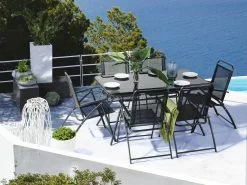 Beliani Puutarhatuolisetti Musta 6 Kpl Setti LIVO -Ulkokalusteet myymälä undef src sa picid 772151 type color image