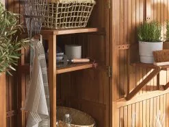 Beliani Puutarhakaappi Akasiapuu Ruskea 100 X 200 Cm SAVOCA -Ulkokalusteet myymälä undef src sa picid 772507 type whitesh image