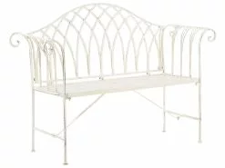 Beliani Valkoinen Rautainen Puutarhapenkki 130 Cm MILAZZO 19 Beliani Valkoinen Rautainen Puutarhapenkki 130 Cm MILAZZO -Ulkokalusteet myymälä undef src sa picid 774690 type whitesh image