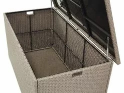 Beliani Ulkosäilytyslaatikko Polyrottinki Ruskeanharmaa 770L MODENA -Ulkokalusteet myymälä undef src sa picid 776483 type whitesh image