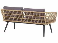 Beliani 4-istuttava Ulkosohvaryhmä Polyrottinki Luonnonväri FOBELLO -Ulkokalusteet myymälä undef src sa picid 776783 type whitesh image