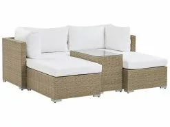 Beliani 2-istuttava Ulkosohvaryhmä Polyrottinki Ruskea NOTO -Ulkokalusteet myymälä undef src sa picid 776835 type whitesh image