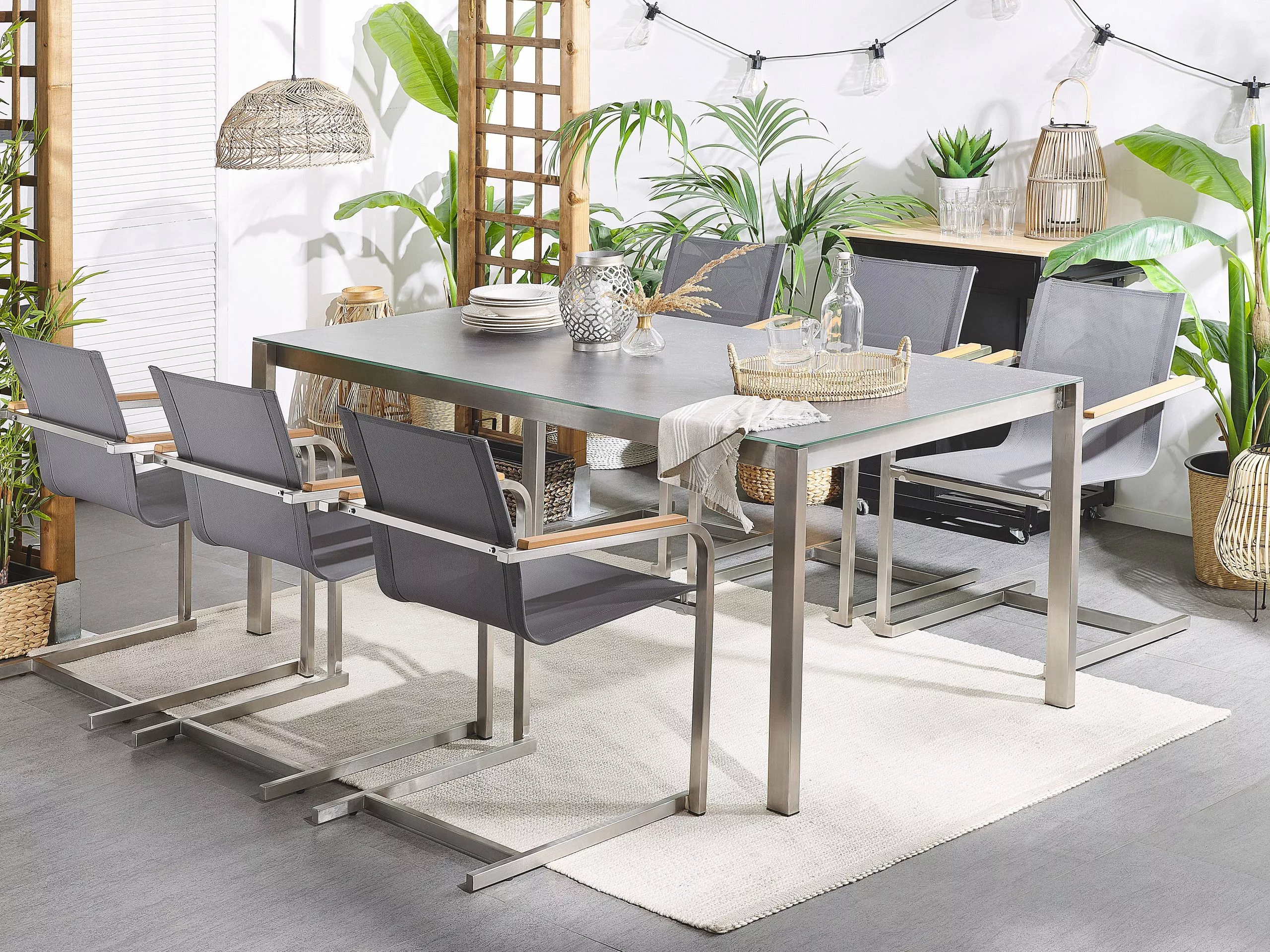 Beliani Puutarhatuolit 2kpl Setti Harmaa COSOLETO - Image 2