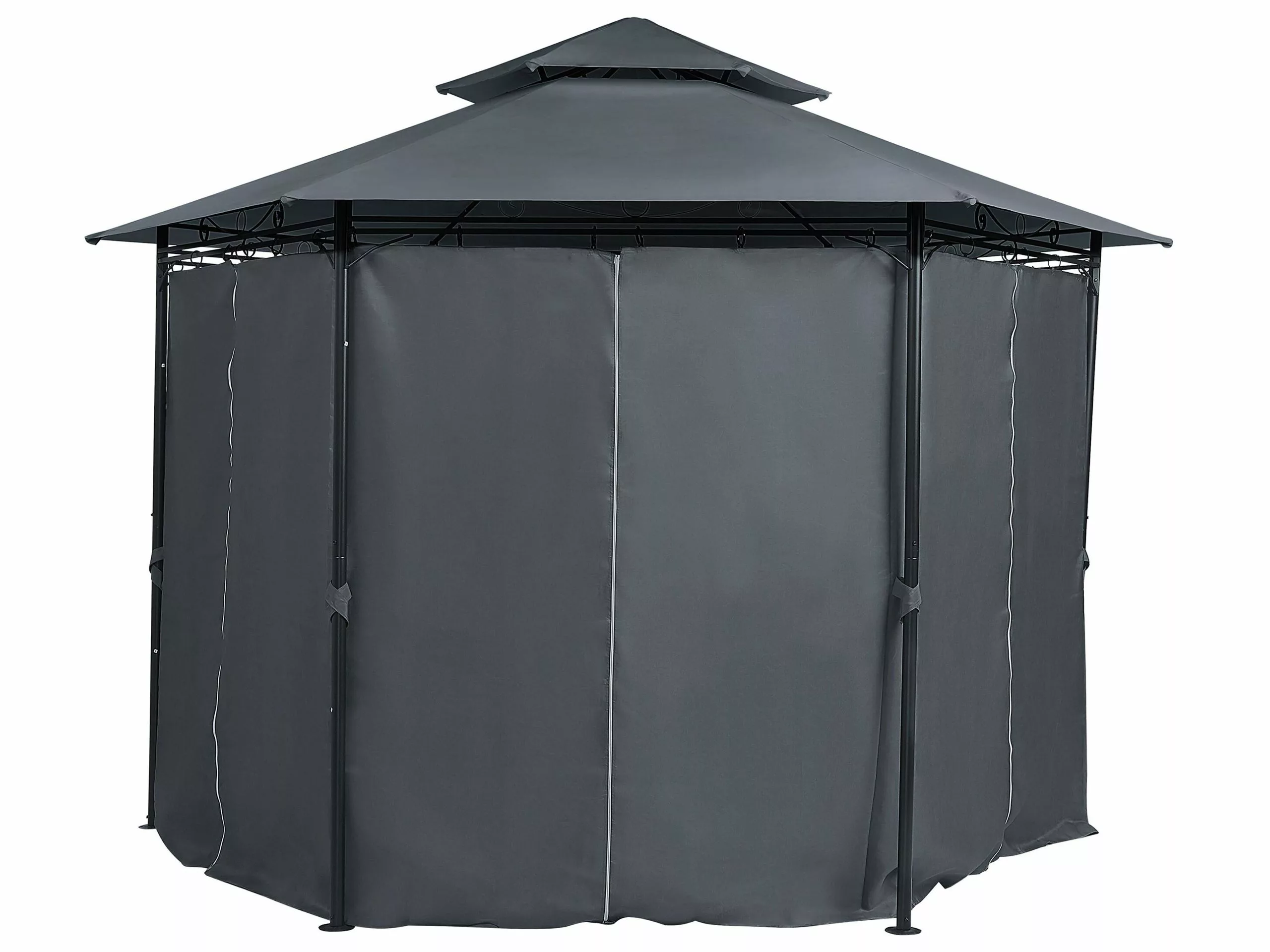 Beliani Pihakatos Tummanharmaa PORTEL - Image 3