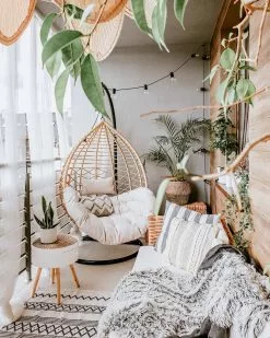 Beliani Riipputuoli Jalustalla Polyrottinki Luonnonväri ARSITA -Ulkokalusteet myymälä undef src sa picid 779500 type whitesh image