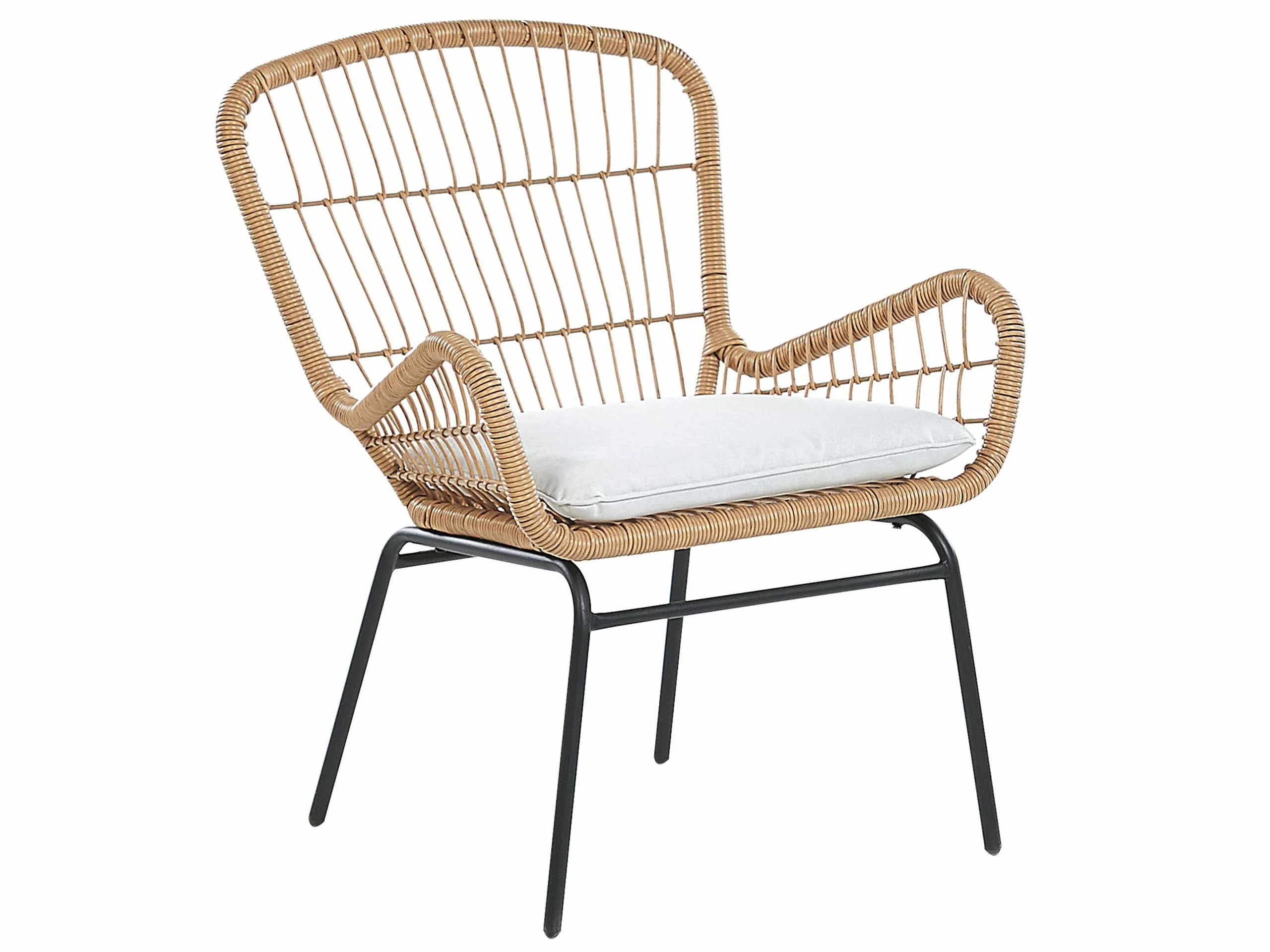 Beliani 2-istuttava Bistrosetti Polyrottinki Luonnonväri LABICO - Image 3