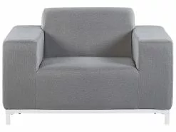 Beliani 5-istuttava Ulkosohvaryhmä Kangas Harmaa/valkoinen ROVIGO -Ulkokalusteet myymälä undef src sa picid 784932 type whitesh image