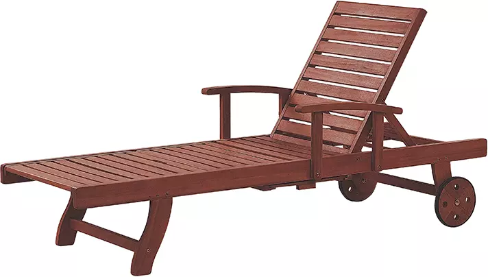 Beliani Puinen Aurinkotuoli Harmaalla Pehmusteella TOSCANA - Image 3