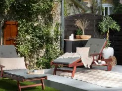 Beliani Puinen Aurinkotuoli Harmaalla Pehmusteella TOSCANA -Ulkokalusteet myymälä undef src sa picid 785742 type color image