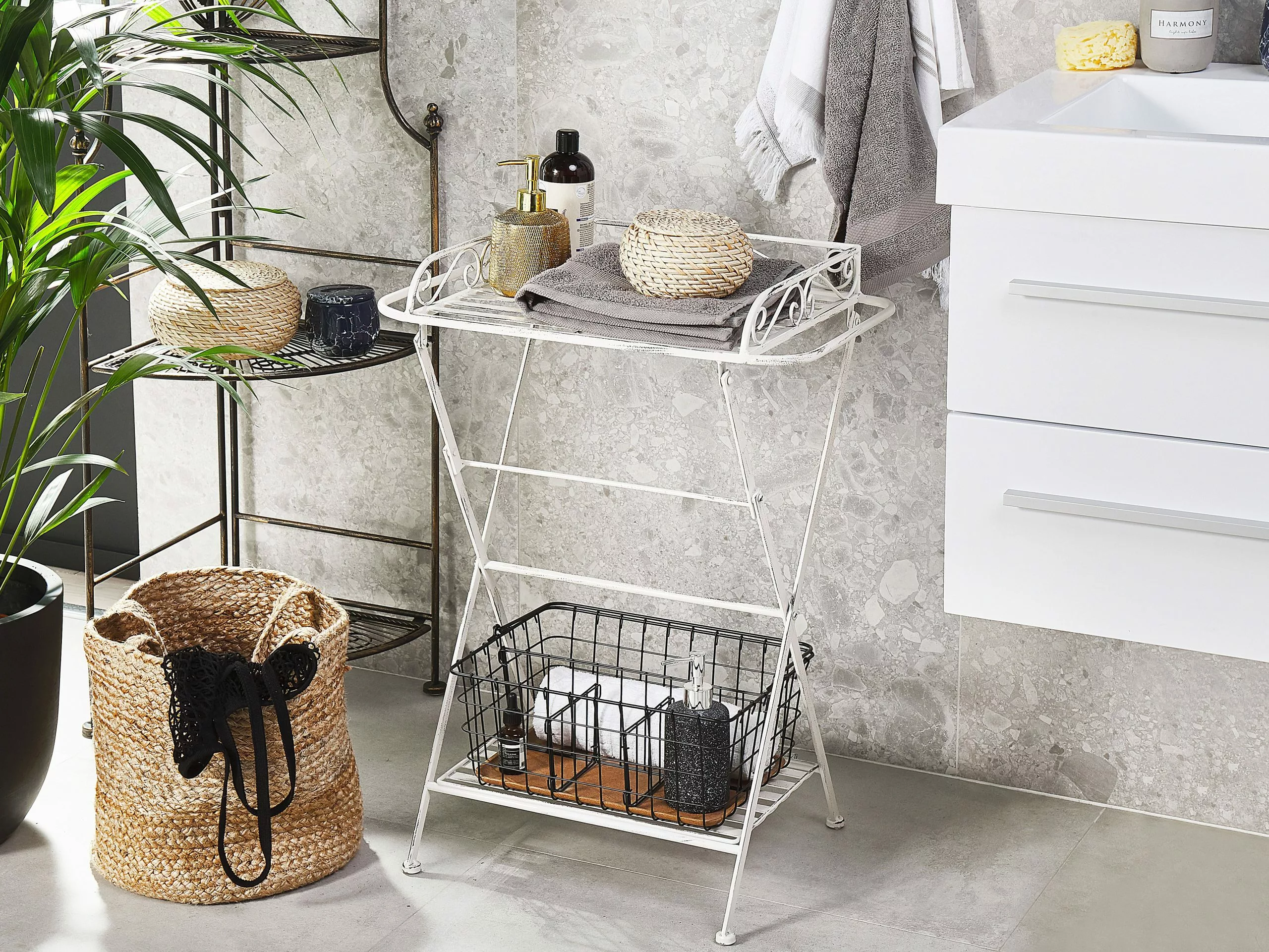 Beliani Sivupöytä Rauta Valkoinen ANCUD - Image 4