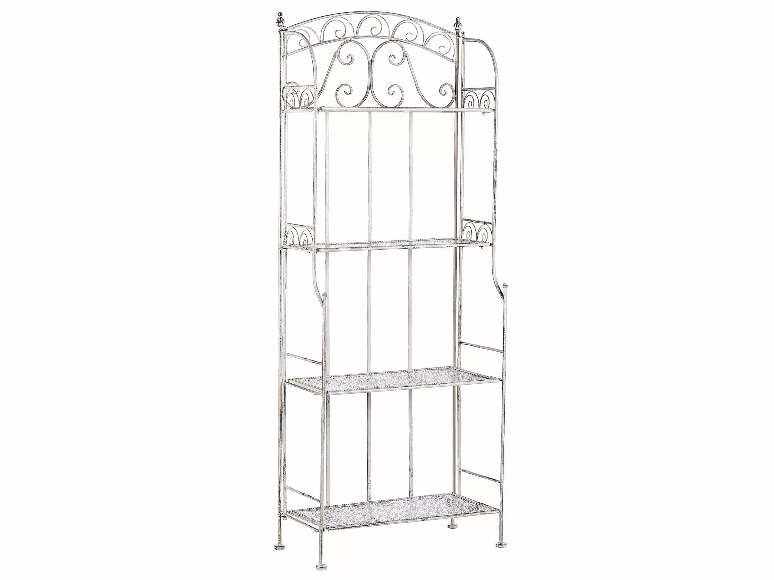 Beliani Puutarhahylly Valkoinen Metalli PADUA 3 Beliani Puutarhahylly Valkoinen Metalli PADUA