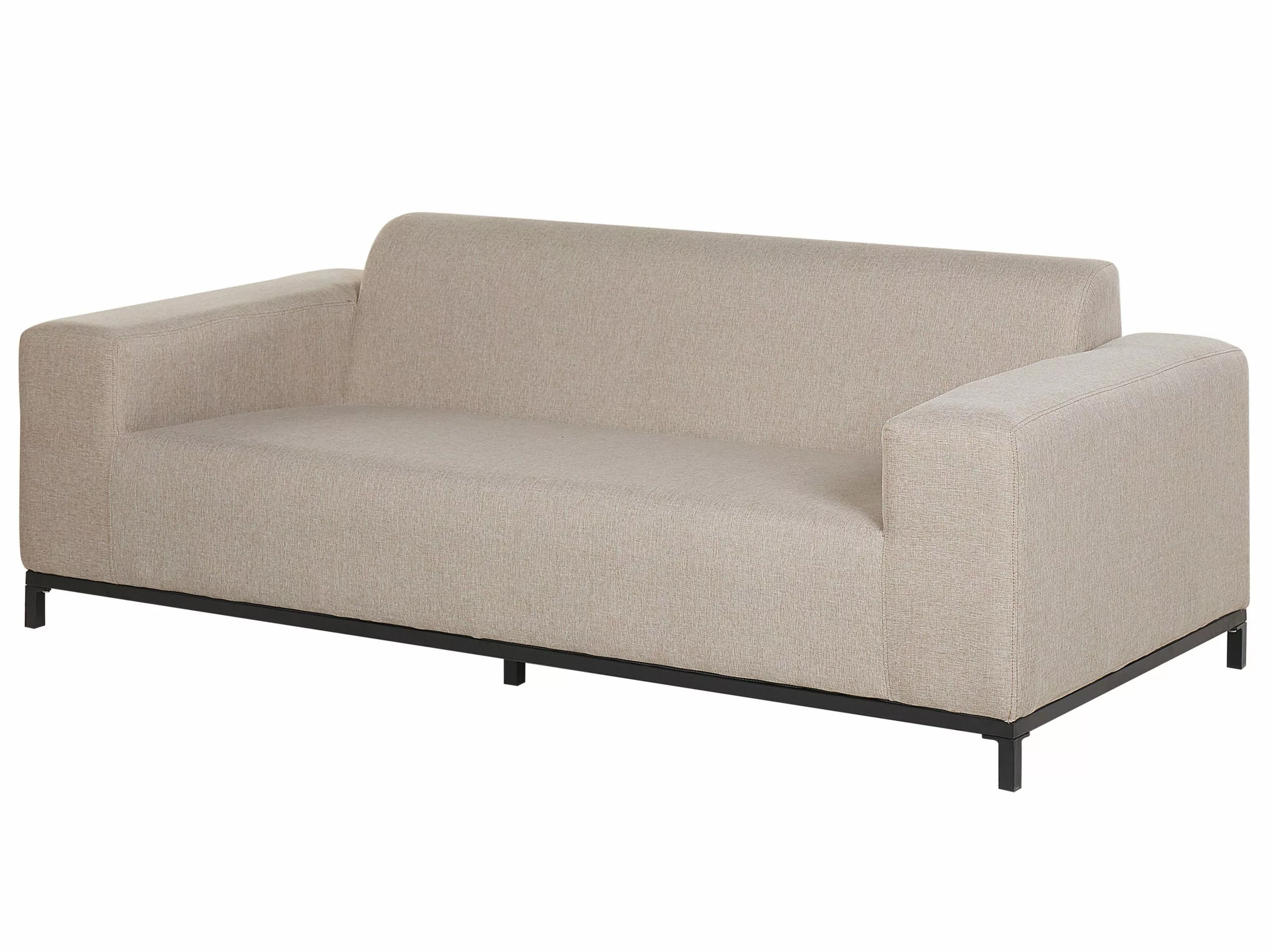 Beliani 3-istuttava Ulkosohva Kangas Beige/musta ROVIGO 6 Beliani 3-istuttava Ulkosohva Kangas Beige/musta ROVIGO - Image 4