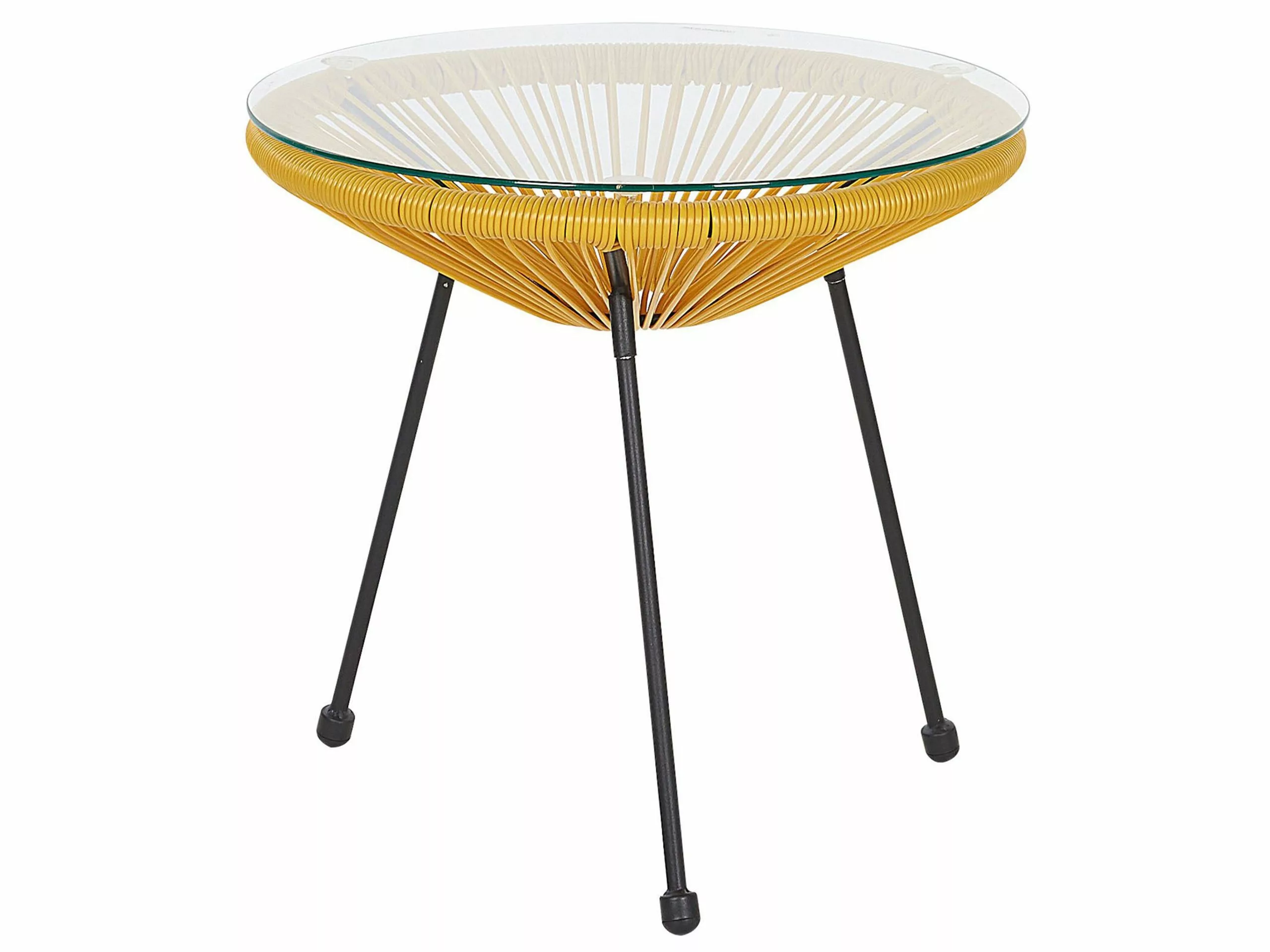 Beliani Kalustesetti Keltainen Pöytä Ja 2 Tuolia ACAPULCO II 6 Beliani Kalustesetti Keltainen Pöytä Ja 2 Tuolia ACAPULCO II - Image 4