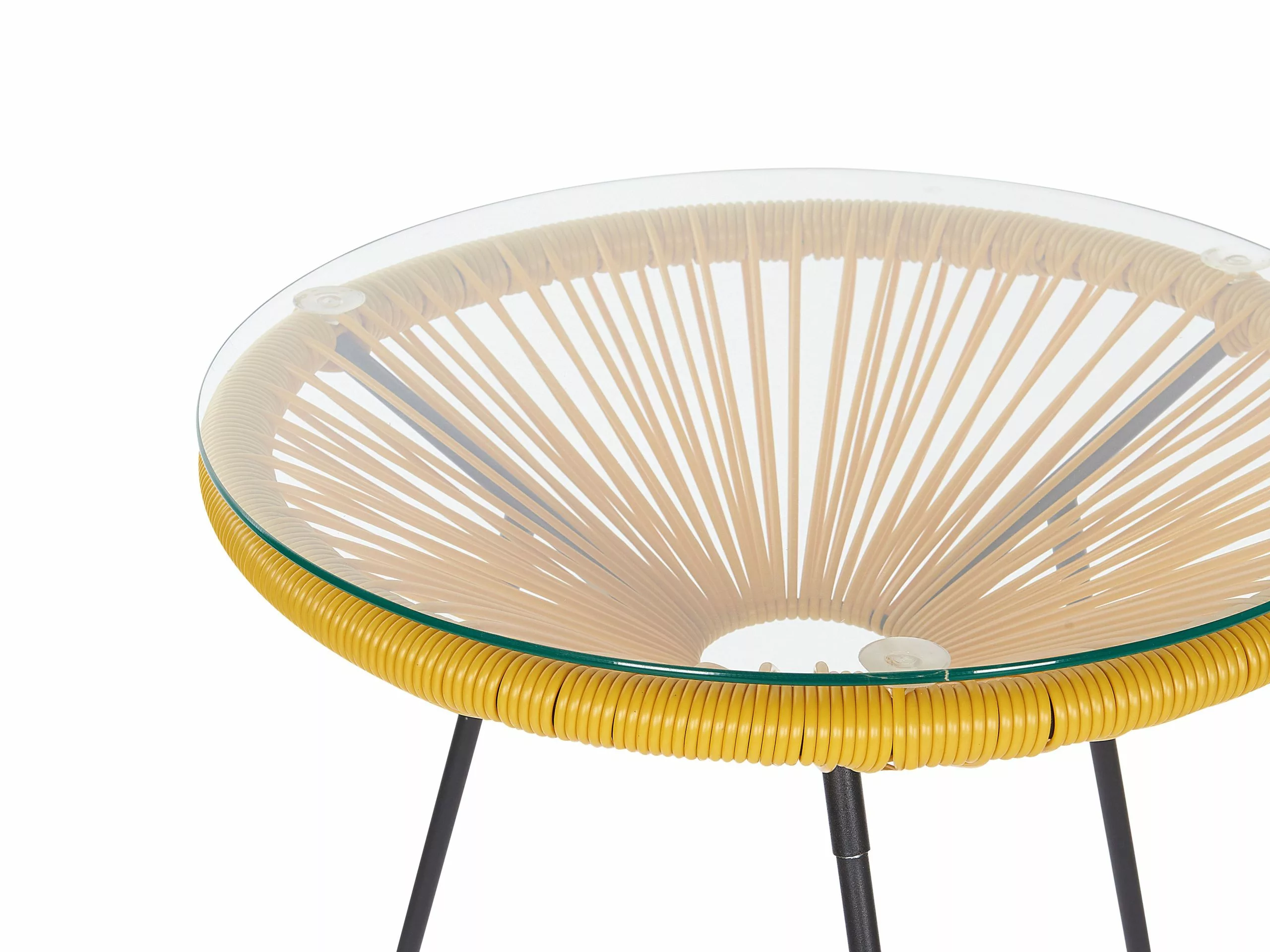 Beliani Kalustesetti Keltainen Pöytä Ja 2 Tuolia ACAPULCO II 7 Beliani Kalustesetti Keltainen Pöytä Ja 2 Tuolia ACAPULCO II - Image 5