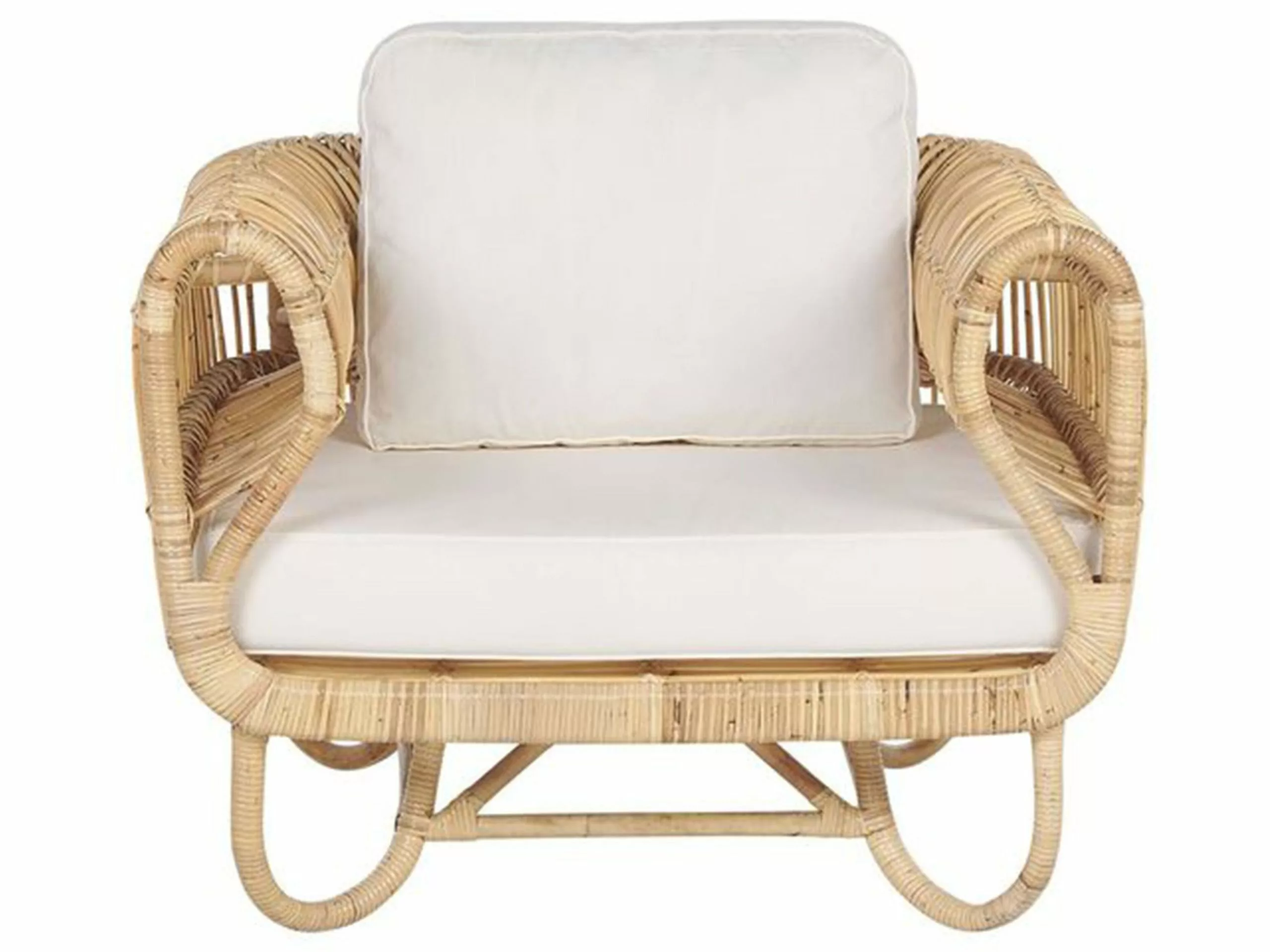 Beliani Nojatuoli Ulkokäyttöön Rottinkinen Puunvärinen DOLCEDO - Image 6