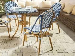 Beliani Puutarhatuolit 4kpl Setti Sinivalkoinen RIFREDDO -Ulkokalusteet myymälä undef src sa picid 798745 type whitesh image