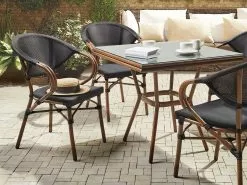 Beliani Puutarhatuoli Alumiini Tumma Puu/musta 4 Kpl CASPRI 13 Beliani Puutarhatuoli Alumiini Tumma Puu/musta 4 Kpl CASPRI -Ulkokalusteet myymälä undef src sa picid 799043 type color image