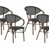 Beliani Puutarhatuoli Alumiini Tumma Puu/musta 4 Kpl CASPRI -Ulkokalusteet myymälä undef src sa picid 799043 type whitesh image